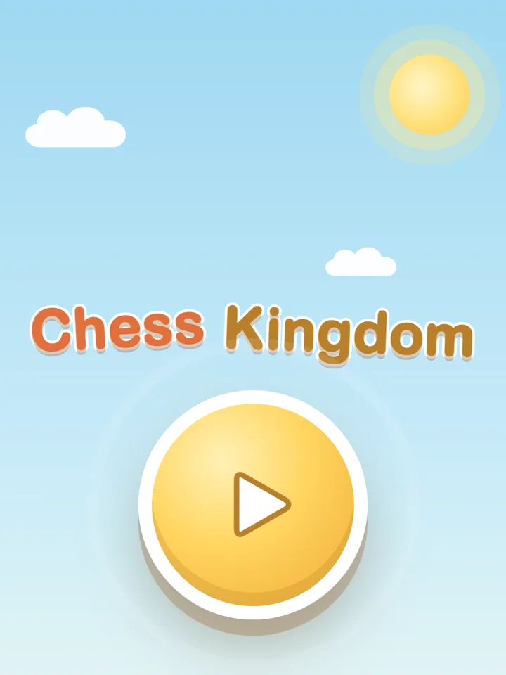 The Chess Kingdom start screen: the title, a big play button, and Owlbert the owl by a castle.